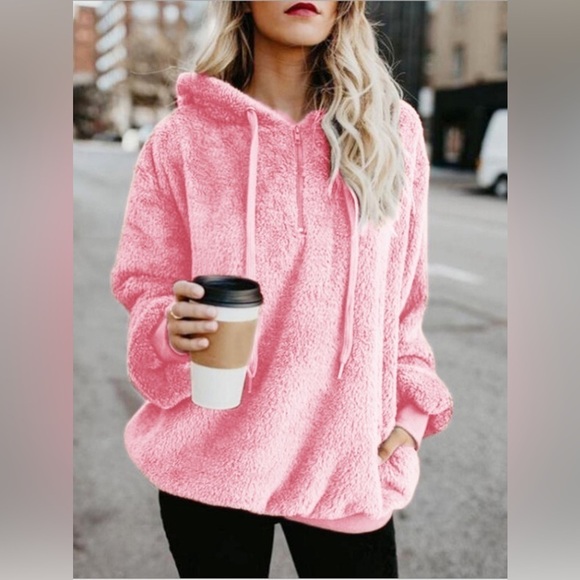 Cozy Escape Quarter Zip Teddy Hoodie - Picture 1 of 4